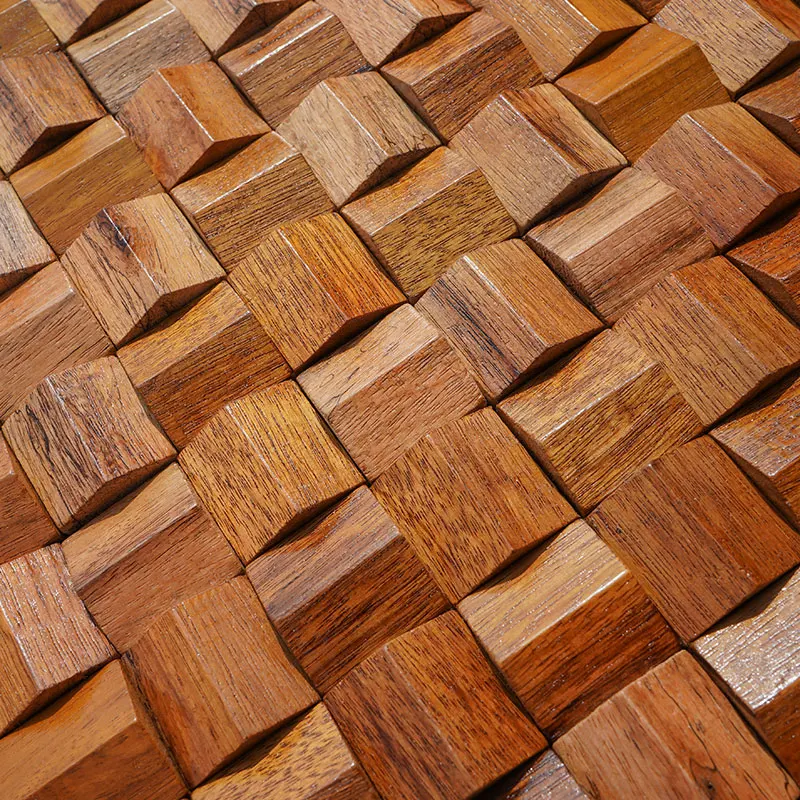 Solid Wood 3D Mosaic Panel Premium ✅(30 x 30 cm)